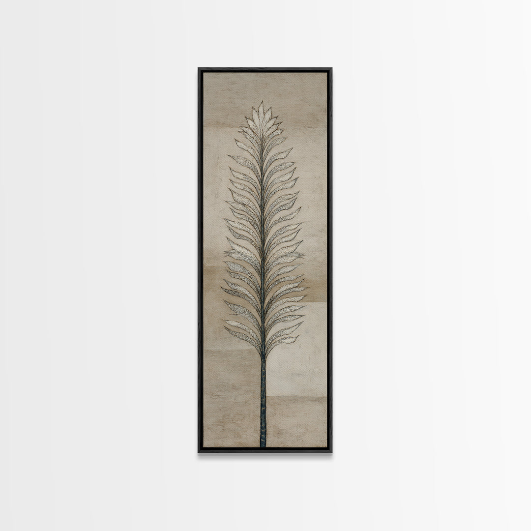 Minimal Line Drawing of Scales and Laurel Framed Canvas Print, Law Office Art, Lawyer Gift, Office Decor, Abstract Art, Counsel, LOA-1x3-70