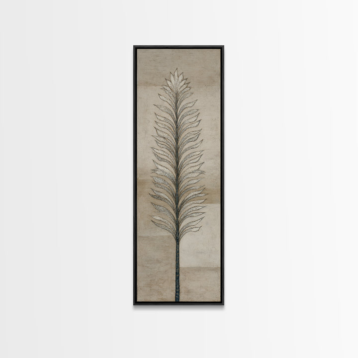 Minimal Line Drawing of Scales and Laurel Framed Canvas Print, Law Office Art, Lawyer Gift, Office Decor, Abstract Art, Counsel, LOA-1x3-70