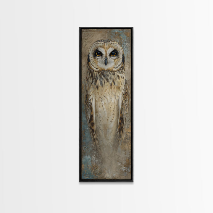 Owl Portrait Representing Wisdom Canvas Print, Law Office Art, Gallery Decor, Office Decor, Fine Art, Counsel, Contemporary Art, LOA-1x3-77