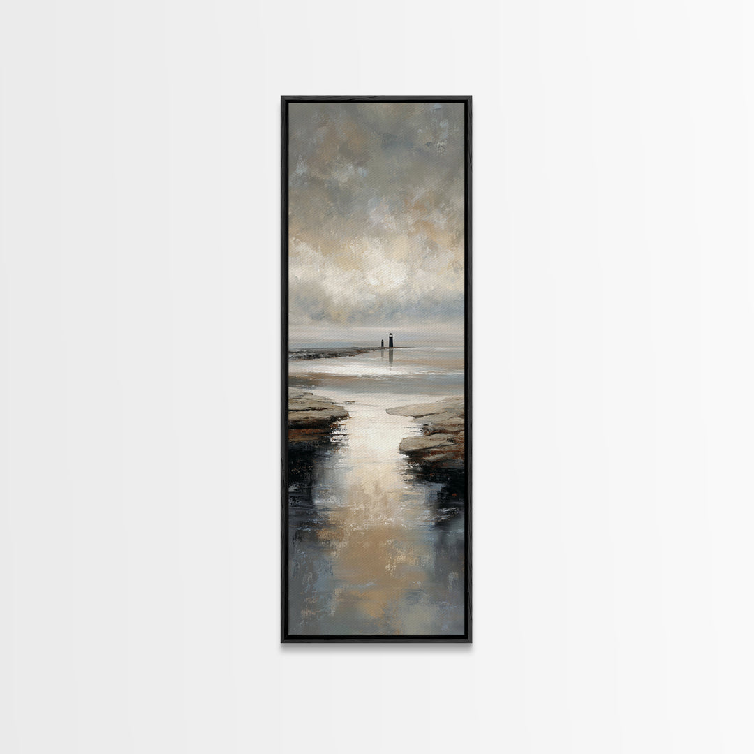 Stormy Landscape with Lighthouse as Guidance Metaphor Canvas Print, Law Office Art, Bookish Wall Art, Office Decor, Counsel, LOA-1x3-95
