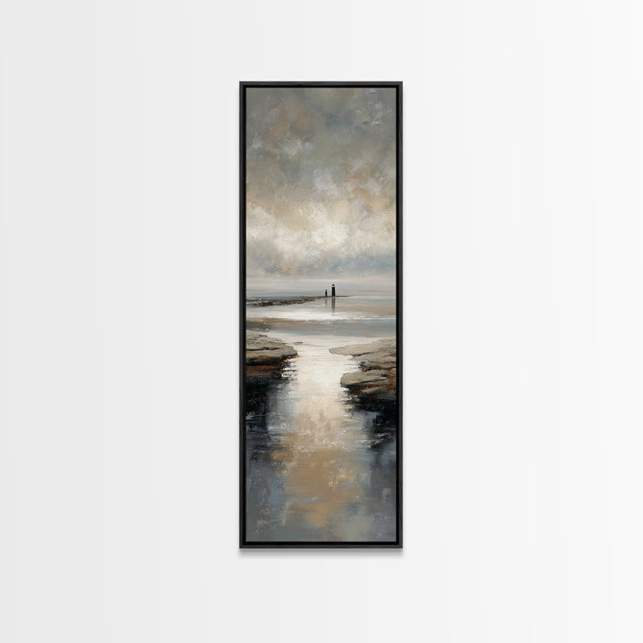 Stormy Landscape with Lighthouse as Guidance Metaphor Canvas Print, Law Office Art, Bookish Wall Art, Office Decor, Counsel, LOA-1x3-95