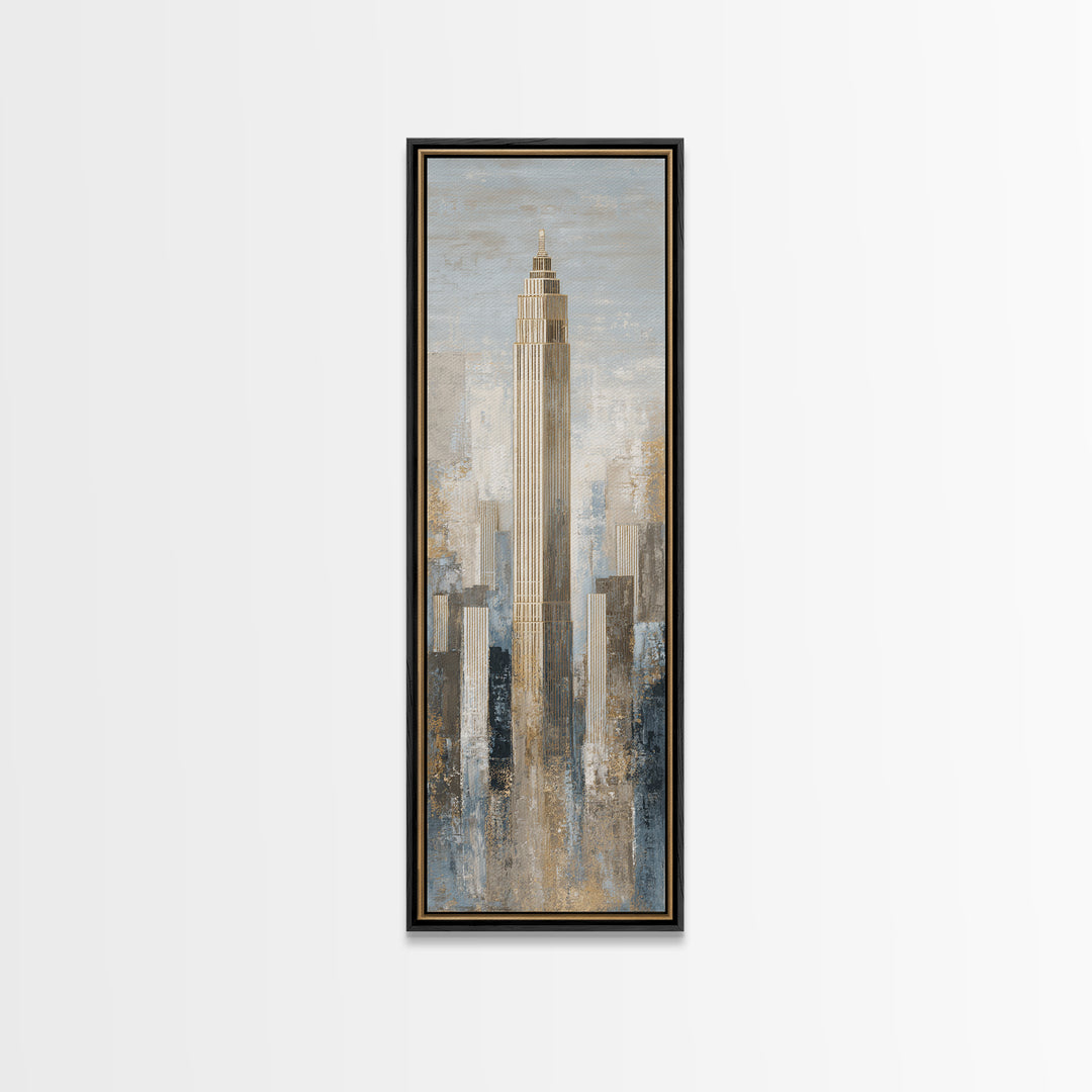 Quiet City Skyline Framed Canvas Print, Law Office Art, Office Wall Art, Office Decor, Fine Art, Counsel, Butterfly Art, LOA-1x3-96