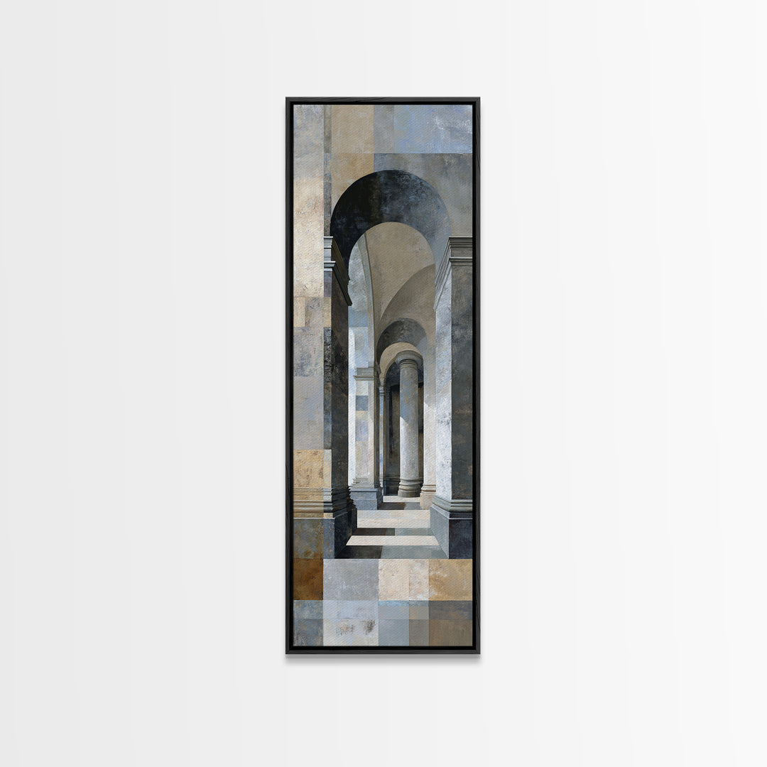 Architectural Arch and Column Abstraction Canvas Print, Law Office Art, Law School Gifts, Office Decor, Abstract Art, Counsel, LOA-1x3-98