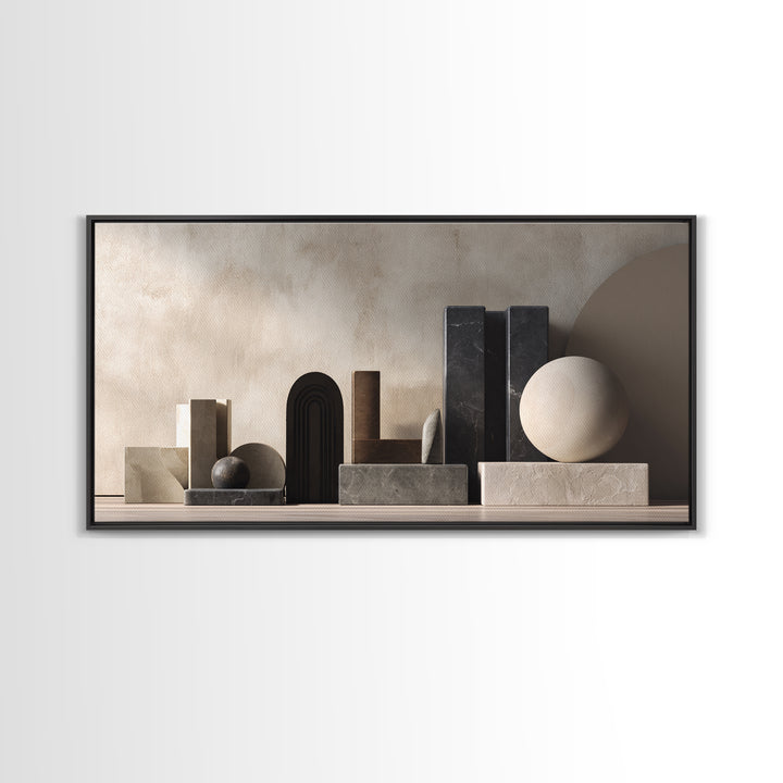 Balanced Geometric Forms Symbolizing Fairness Framed Canvas Print, Law Office Art, Art Print, Office Decor, Fine Art, Counsel, LOA-2x1-1