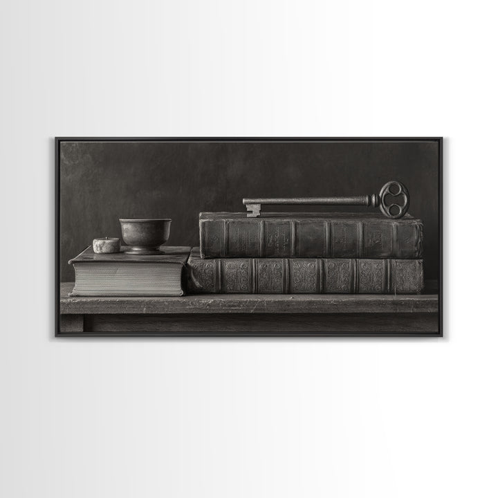 Classical Scales of Justice Framed Canvas Print, Law Office Art, Contemporary Art, Office Decor, Counsel, Metal Wall Decor, LOA-2x1-45