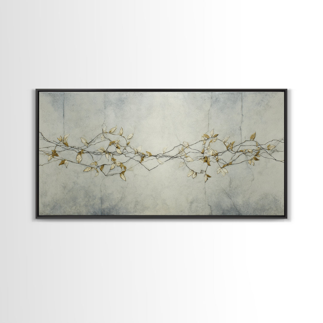 Minimal Line Drawing of Scales and Laurel Canvas Print, Law Office Art, Art Print, Office Decor, Abstract Art, Counsel, LOA-2x1-78