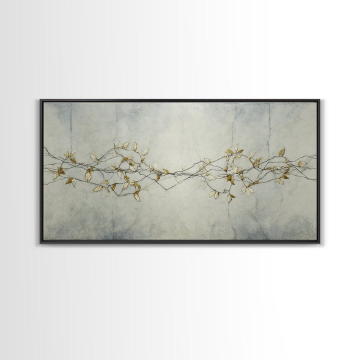 Minimal Line Drawing of Scales and Laurel Canvas Print, Law Office Art, Art Print, Office Decor, Abstract Art, Counsel, LOA-2x1-78
