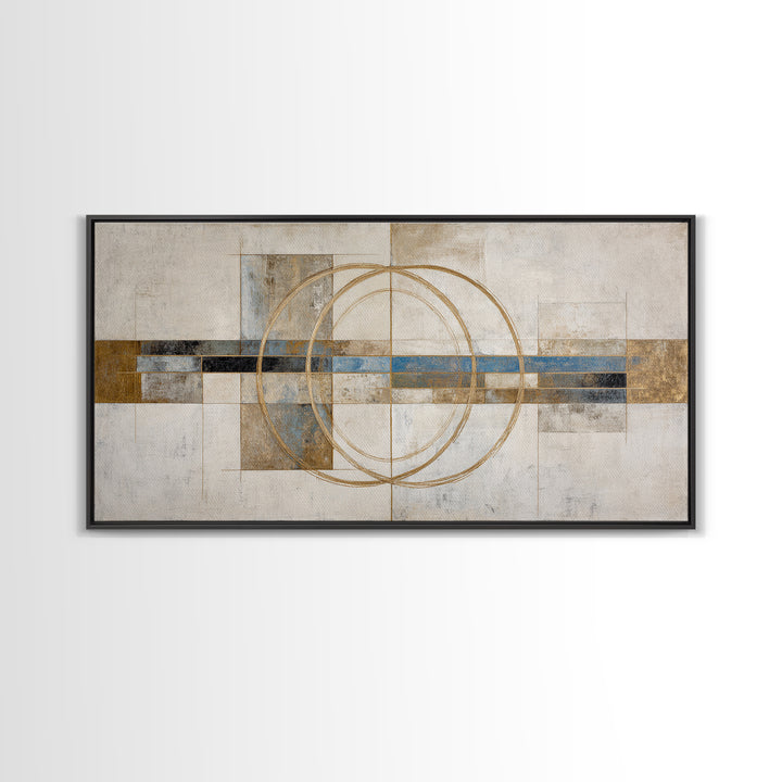 Gold Thread Knot Symbolizing Resolution Framed Canvas Print, Law Office Art, Textured Painting, Office Decor, Fine Art, Counsel, LOA-2x1-86