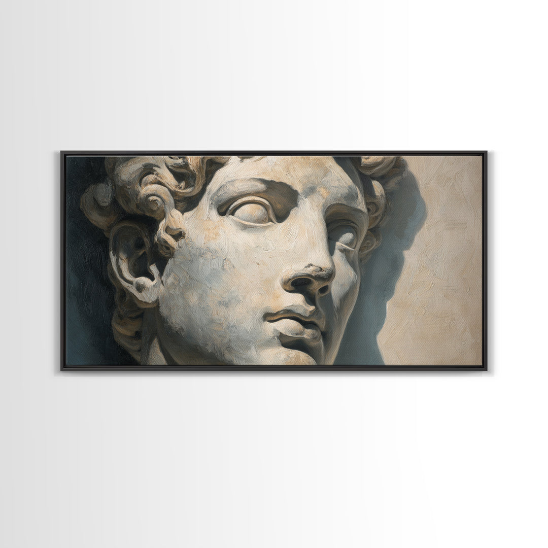 Classical Statue Bust Framed Canvas Print, Law Office Art, Office Wall Decor, Office Decor, Oil Painting, Counsel, Law School, LOA-2x1-92