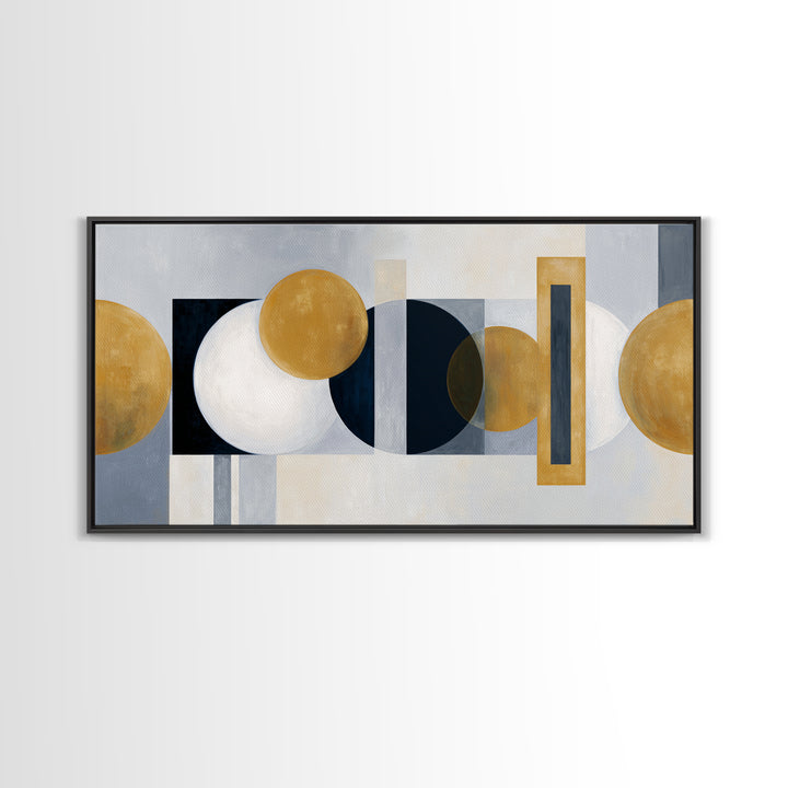 Balanced Geometric Forms Symbolizing Fairness Framed Canvas Print, Law Office Art, Office Decor, Abstract Art, Counsel, LOA-2x1-97