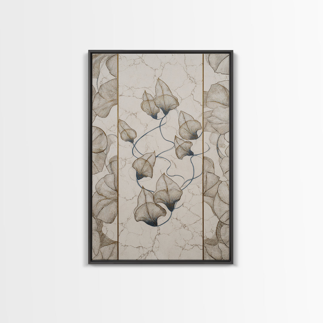 Minimal Line Drawing of Scales and Laurel Framed Canvas Print, Law Office Art, Fine Art Print, Office Decor, Abstract Art, LOA-2x3-18