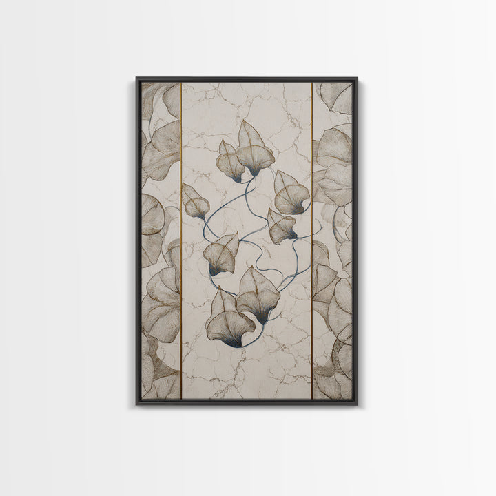 Minimal Line Drawing of Scales and Laurel Framed Canvas Print, Law Office Art, Fine Art Print, Office Decor, Abstract Art, LOA-2x3-18