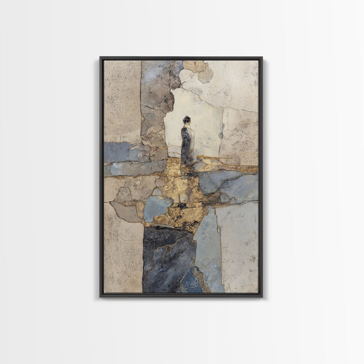 Gold Thread Knot Symbolizing Resolution Framed Canvas Print, Law Office Art, Home Decor, Office Decor, Abstract Art, Counsel, LOA-2x3-26