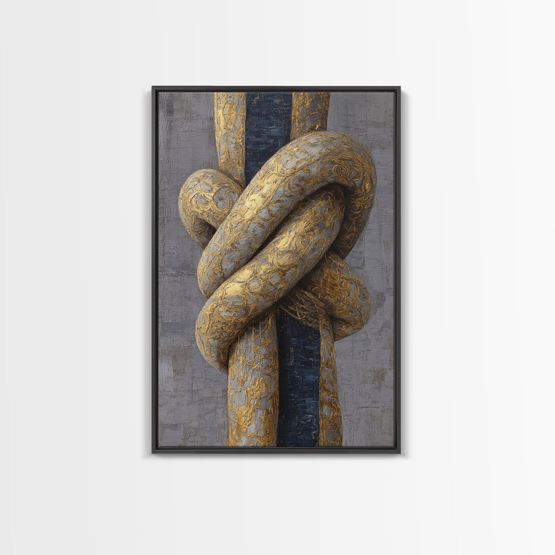 Gold Thread Knot Symbolizing Resolution Canvas Print, Law Office Art, Boho Decor, Office Decor, Counsel, Digital Prints, LOA-2x3-50