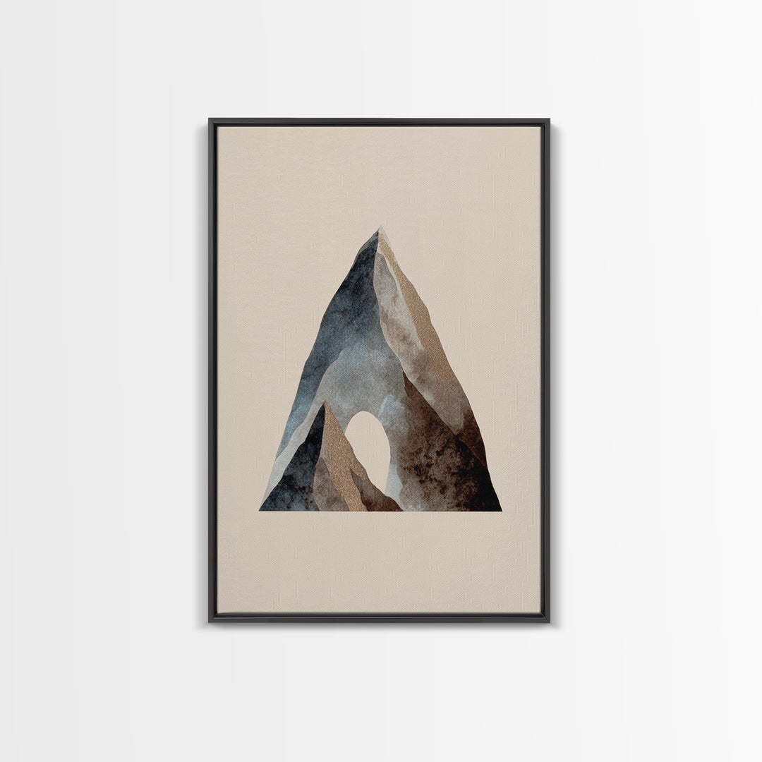 Ink Wash Mountain Symbolizing Stability Framed Canvas Print, Law Office Art, Lawyer Office Decor, Office Decor, Counsel, LOA-2x3-52