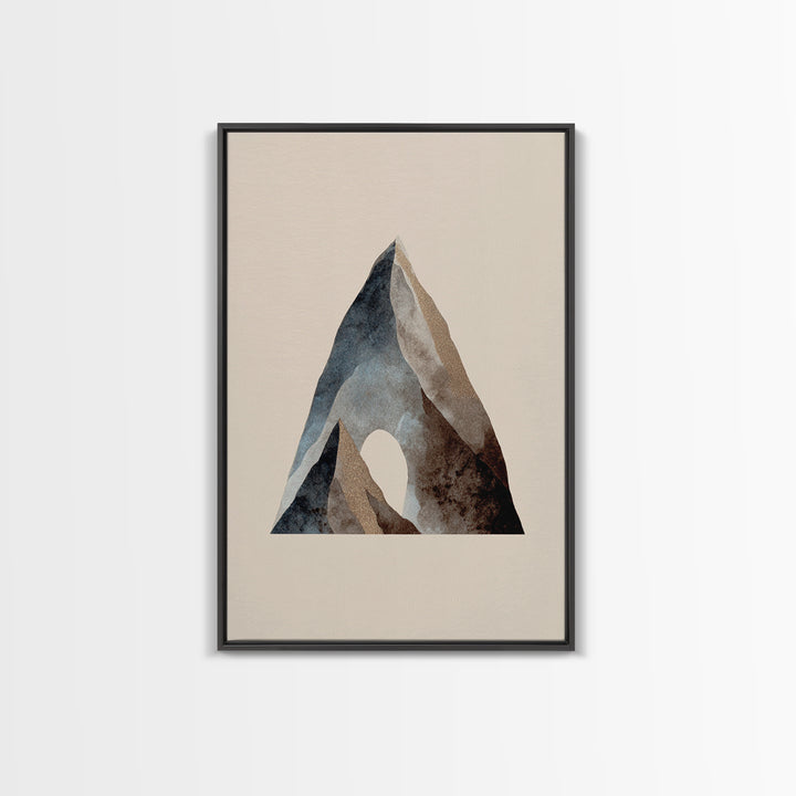 Ink Wash Mountain Symbolizing Stability Framed Canvas Print, Law Office Art, Lawyer Office Decor, Office Decor, Counsel, LOA-2x3-52