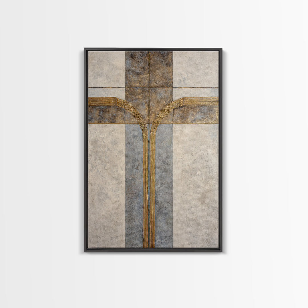 Gold Thread Knot Symbolizing Resolution Framed Canvas Print, Law Office Art, Office Decor, Watercolor Art, Counsel, LOA-2x3-74