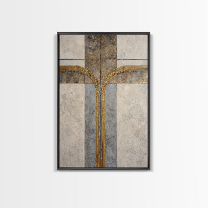 Gold Thread Knot Symbolizing Resolution Framed Canvas Print, Law Office Art, Office Decor, Watercolor Art, Counsel, LOA-2x3-74