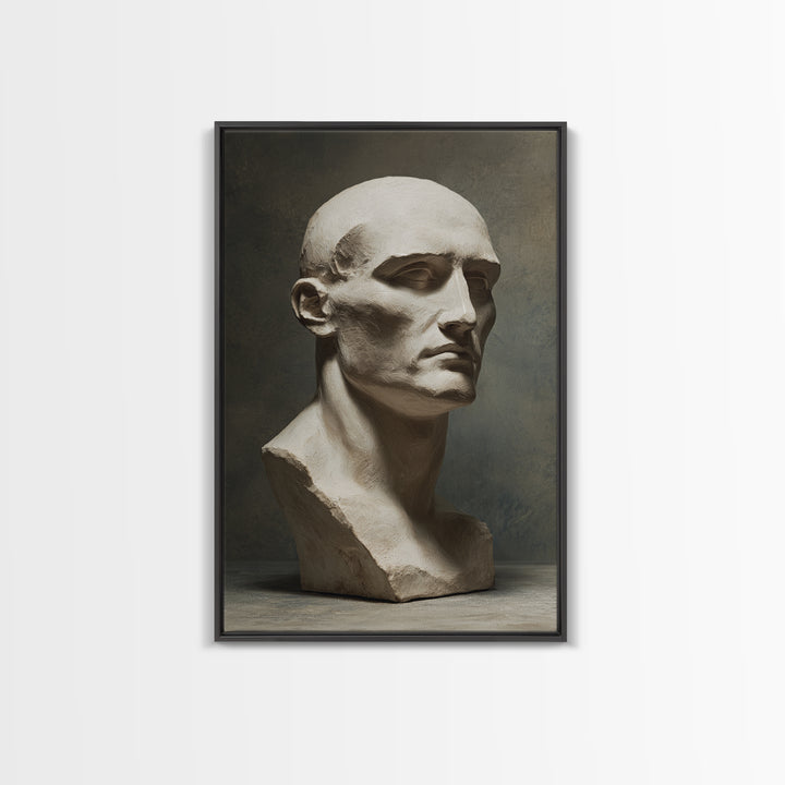 Classical Statue Bust Framed Canvas Print, Law Office Art, Fine Art Print, Office Decor, Watercolor Art, Counsel, Painting, LOA-2x3-80