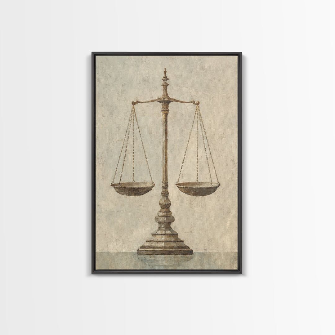 Classical Scales of Justice Canvas Print, Law Office Art, Art Print, Office Decor, Counsel, Printable Art, Office Wall Art, LOA-2x3-9