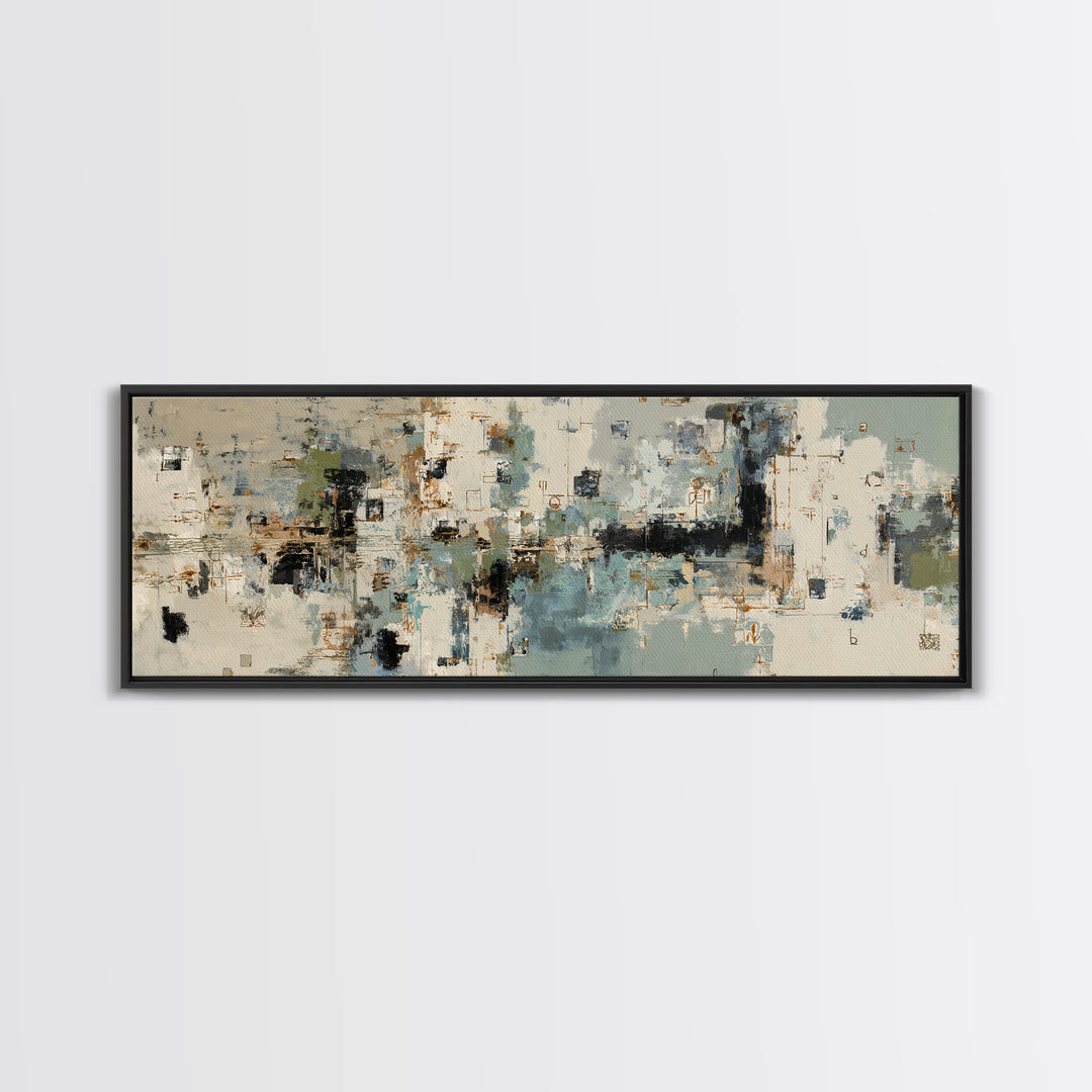 Deep Green and Walnut Toned Abstract Canvas Print, Law Office Art, Digital Prints, Office Decor, Counsel, Gifts for Lawyers, LOA-3x1-13