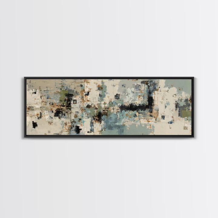 Deep Green and Walnut Toned Abstract Canvas Print, Law Office Art, Digital Prints, Office Decor, Counsel, Gifts for Lawyers, LOA-3x1-13