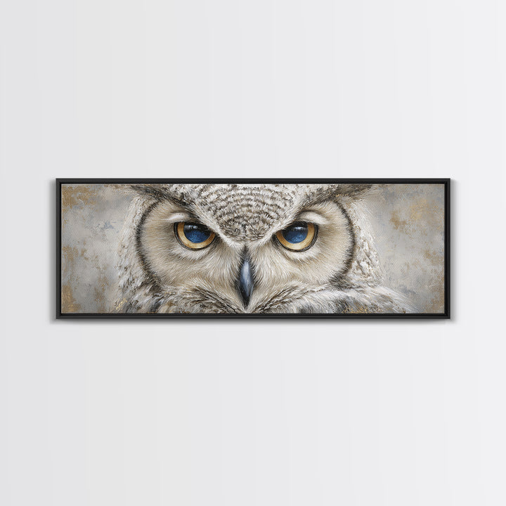 Owl Portrait Representing Wisdom Canvas Print, Law Office Art, Office Wall Art, Office Decor, Fine Art, Counsel, Butterfly Art, LOA-3x1-33