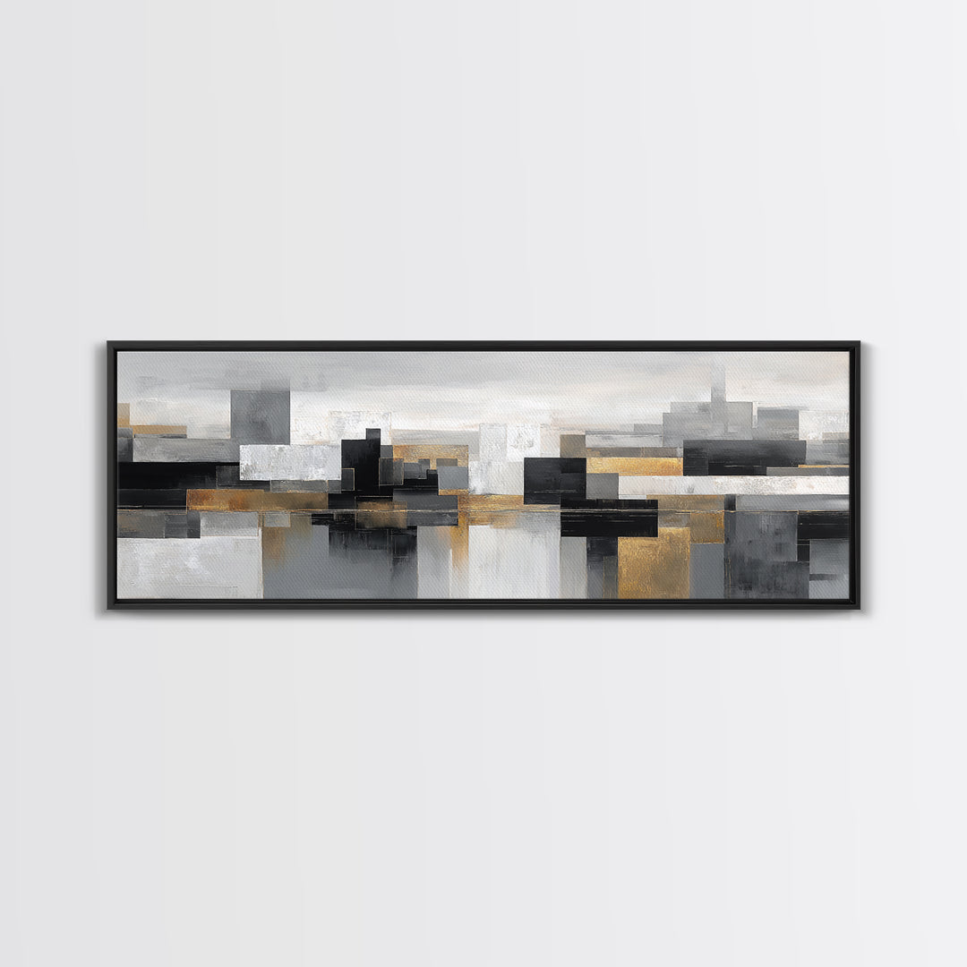 Quiet City Skyline Canvas Print, Law Office Art, Law, Office Decor, Abstract Art, Counsel, Modern Decor, Fine Art Print, LOA-3x1-4