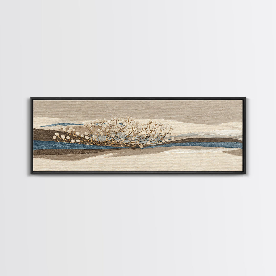 Minimal Line Drawing of Scales and Laurel Framed Canvas Print, Law Office Art, Metal Wall Decor, Office Decor, Counsel, LOA-3x1-74