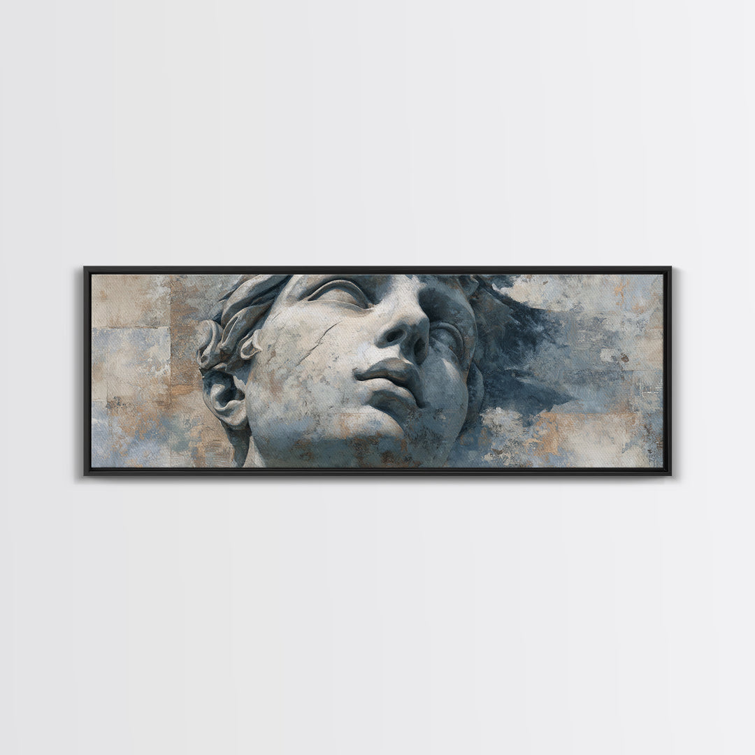 Classical Statue Bust Canvas Print, Law Office Art, Textured Painting, Office Decor, Oil Painting, Counsel, Office Wall Art, LOA-3x1-88