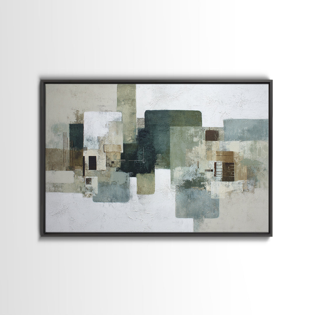 Deep Green and Walnut Toned Abstract Canvas Print, Law Office Art, Printable, Office Decor, Abstract Art, Counsel, LOA-3x2-1