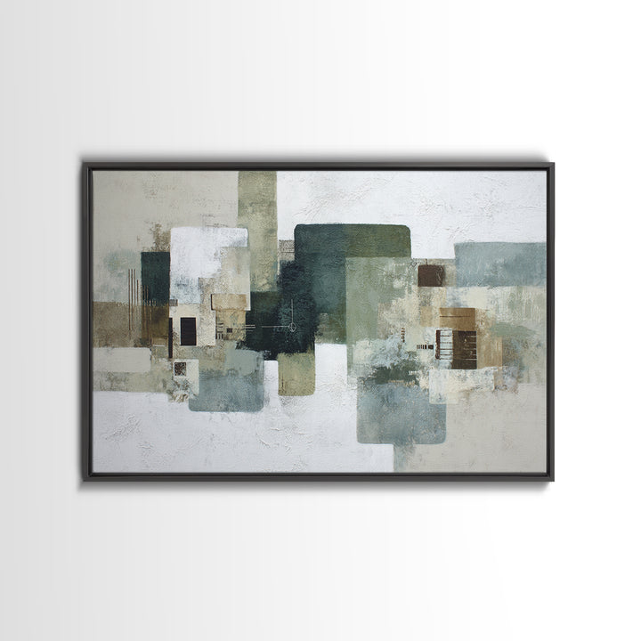 Deep Green and Walnut Toned Abstract Canvas Print, Law Office Art, Printable, Office Decor, Abstract Art, Counsel, LOA-3x2-1