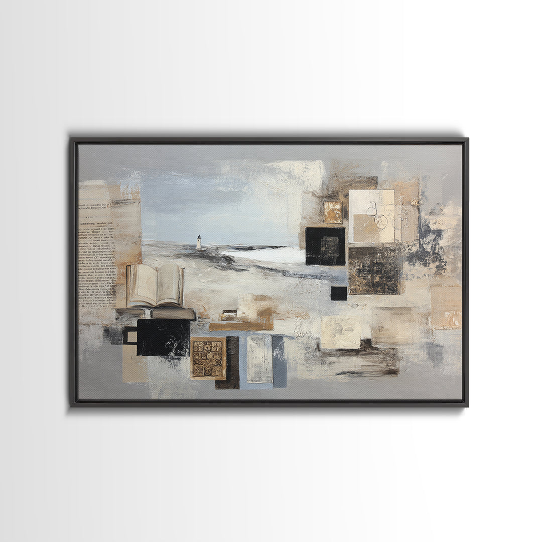 Stormy Landscape with Lighthouse as Guidance Metaphor Canvas Print, Law Office Art, Minimalist Decor, Office Decor, Counsel, LOA-3x2-15