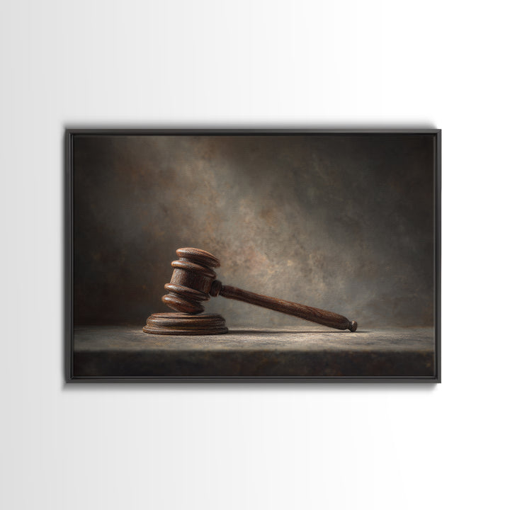 Classic Gavel Still Life Canvas Print, Law Office Art, Office Wall Art, Office Decor, Fine Art, Counsel, Butterfly Art, LOA-3x2-17