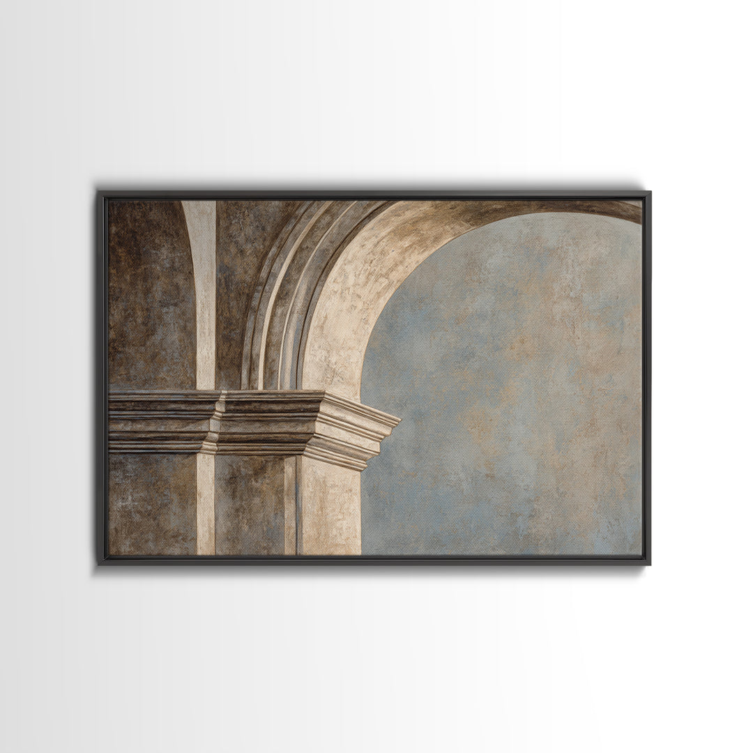 Architectural Arch and Column Abstraction Framed Canvas Print, Law Office Art, Painting, Office Decor, Abstract Art, Counsel, LOA-3x2-18