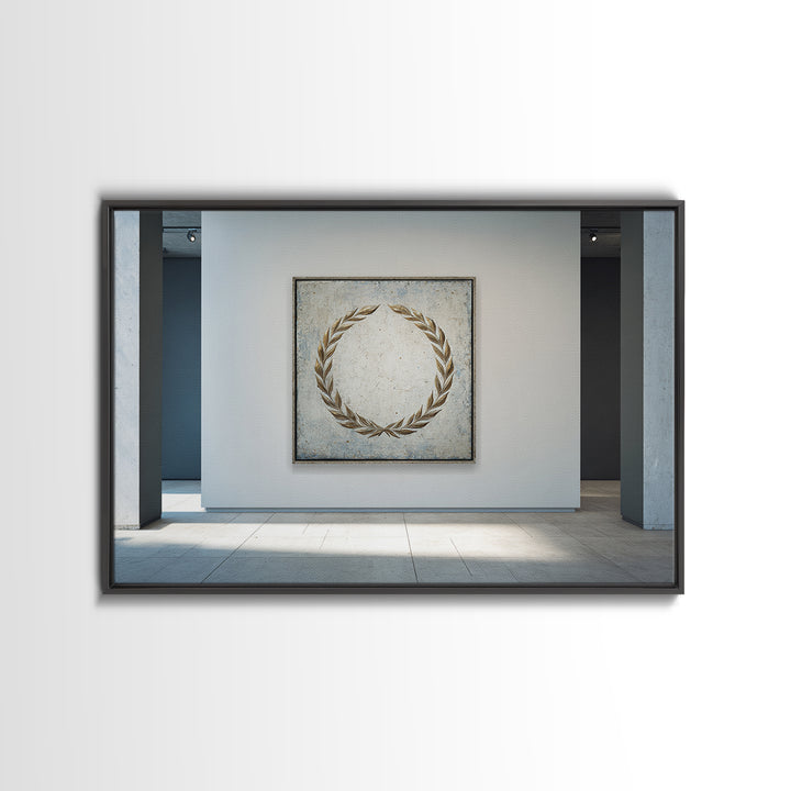Roman Laurel Wreath Framed Canvas Print, Law Office Art, Office Wall Art, Office Decor, Fine Art, Counsel, Butterfly Art, LOA-3x2-36