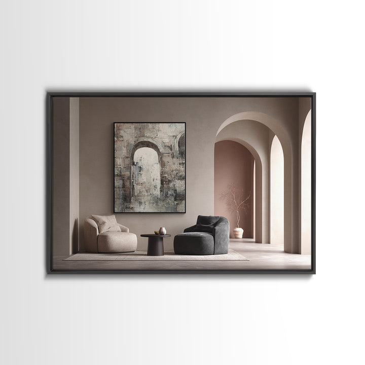 Architectural Arch and Column Abstraction Canvas Print, Law Office Art, Printable Art, Office Decor, Abstract Art, Counsel, LOA-3x2-42