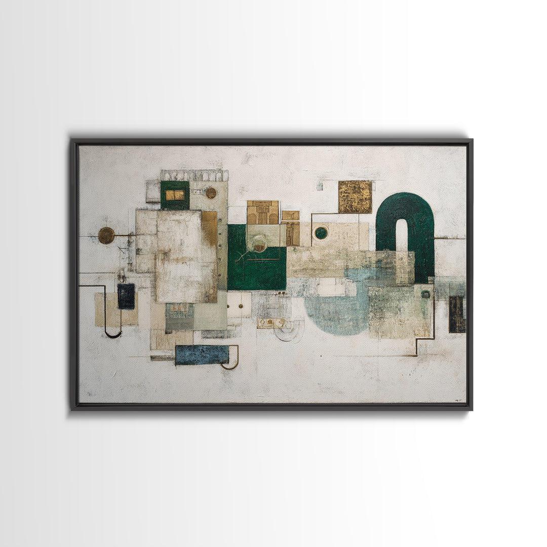 Deep Green and Walnut Toned Abstract Canvas Print, Law Office Art, Gifts for Lawyers, Office Decor, Fine Art, Counsel, LOA-3x2-49