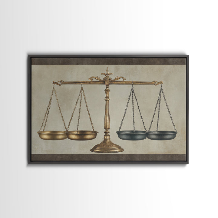 Classical Scales of Justice Canvas Print, Law Office Art, Modern Wall Decor, Office Decor, Fine Art, Counsel, Law School Gifts, LOA-3x2-53