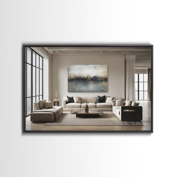 Quiet City Skyline Framed Canvas Print, Law Office Art, Law, Office Decor, Fine Art, Counsel, Modern Decor, Fine Art Print, LOA-3x2-64