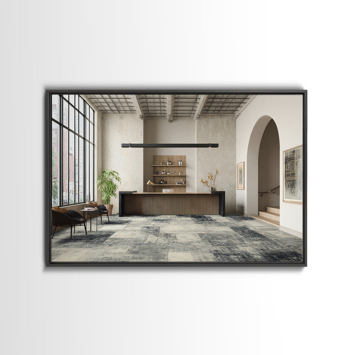 Black and White Courthouse Step Pattern as Canvas Print, Law Office Art, Washington Dc Art, Office Decor, Watercolor Art, LOA-3x2-67