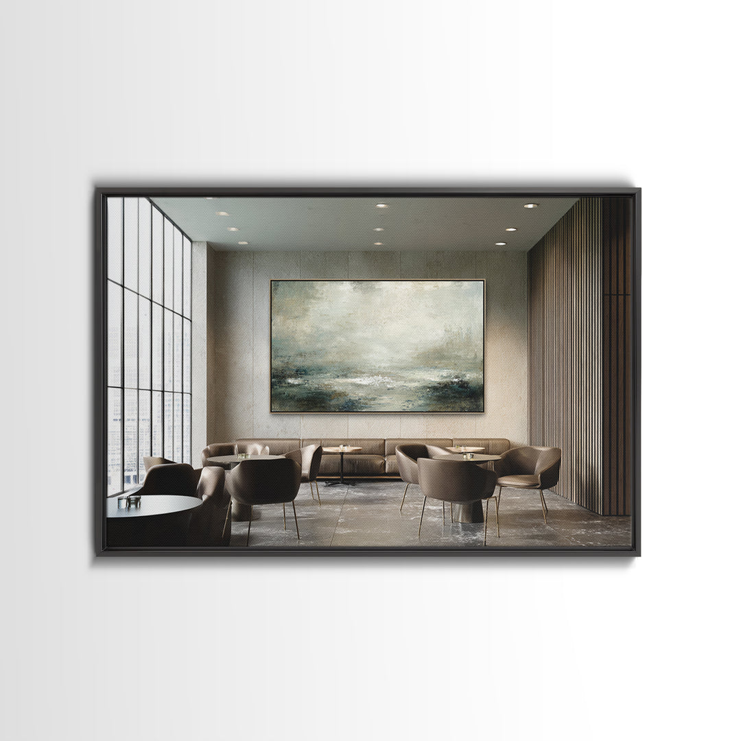 Deep Green and Walnut Toned Abstract Canvas Print, Law Office Art, Gifts for Lawyers, Office Decor, Fine Art, Counsel, LOA-3x2-73