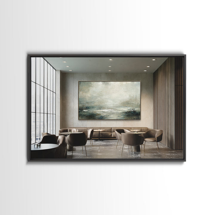 Deep Green and Walnut Toned Abstract Canvas Print, Law Office Art, Gifts for Lawyers, Office Decor, Fine Art, Counsel, LOA-3x2-73