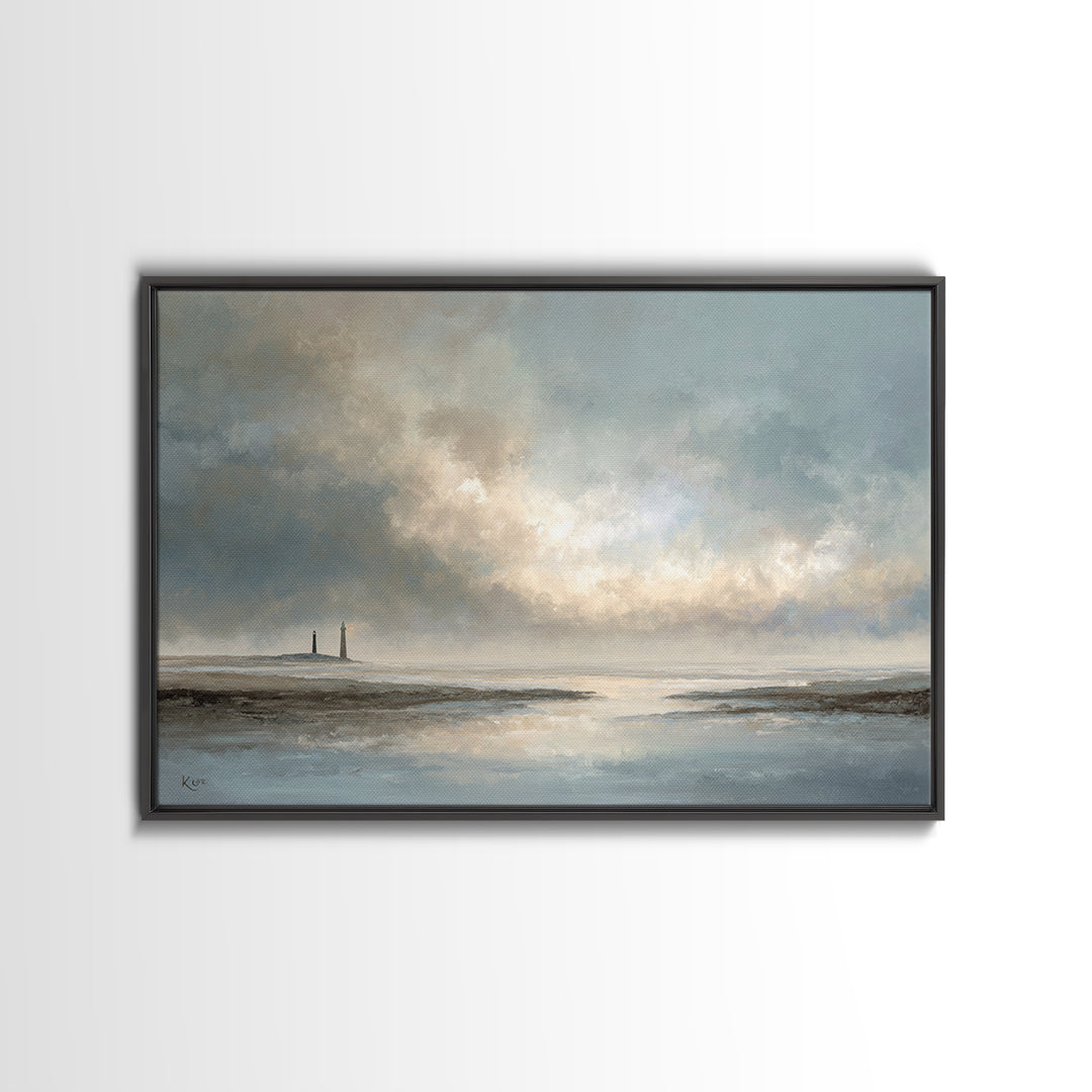 Stormy Landscape with Lighthouse as Guidance Metaphor Canvas Print, Law Office Art, Butterfly Art, Office Decor, Counsel, LOA-3x2-87