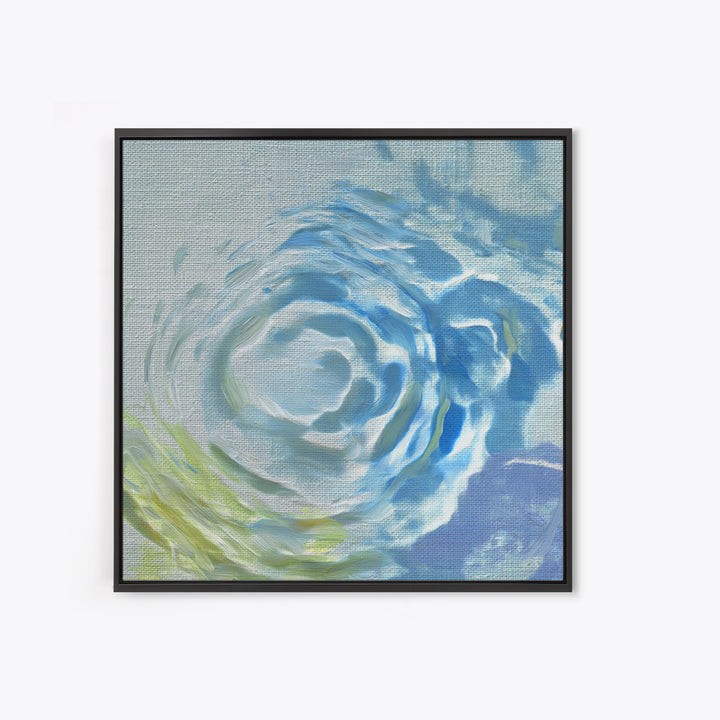 Clean Blue Water Ripple Abstraction Canvas Print, Laundry Room Art, Retro Wall Art, Living Room Decor, Abstract Art, Clean, LRA-1x1-18