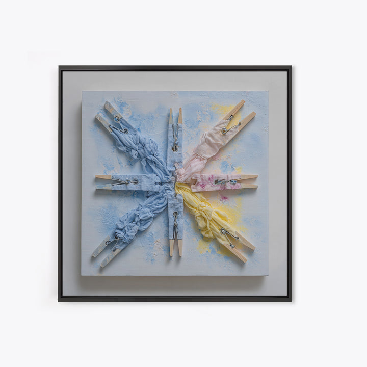 Clean Blue Water Ripple Abstraction Framed Canvas Print, Laundry Room Art, Whimsical Art, Living Room Decor, Fine Art, Clean, LRA-1x1-42