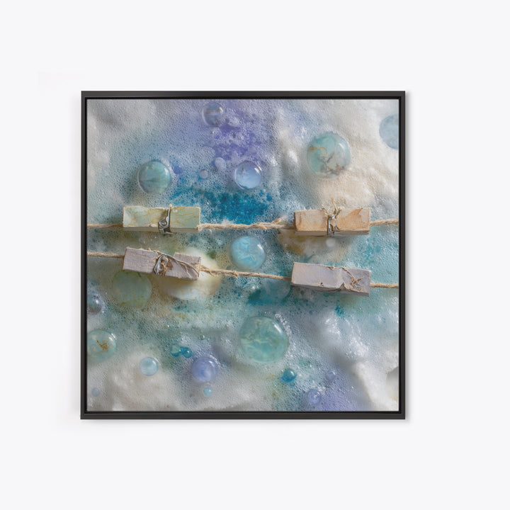 Abstract Suds and Bubbles Framed Canvas Print, Laundry Room Art, Downloadable Art, Living Room Decor, Fine Art, Clean, LRA-1x1-46