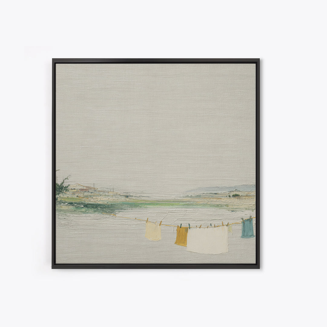 Fresh Air Meadow Landscape for Clean Mood Framed Canvas Print, Laundry Room Art, Wall Art Print, Living Room Decor, Clean, LRA-1x1-47