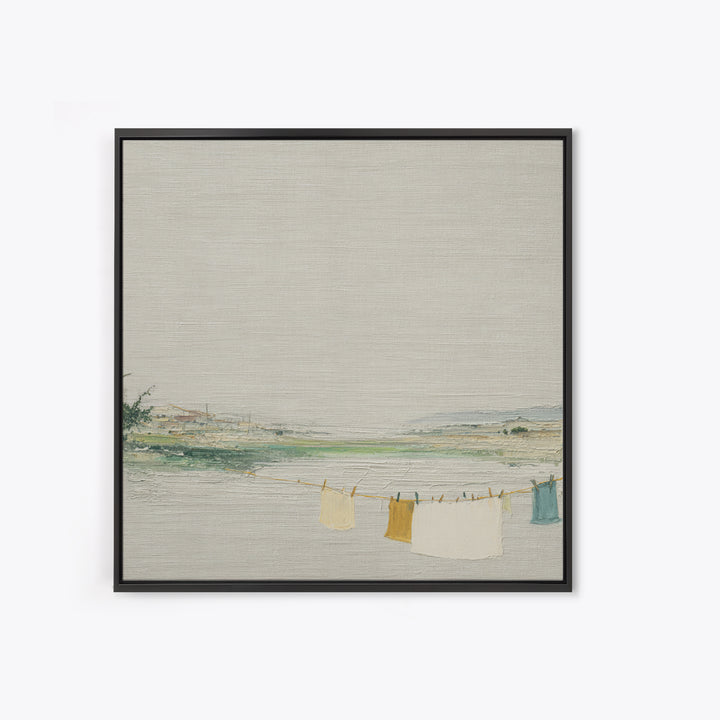 Fresh Air Meadow Landscape for Clean Mood Framed Canvas Print, Laundry Room Art, Wall Art Print, Living Room Decor, Clean, LRA-1x1-47