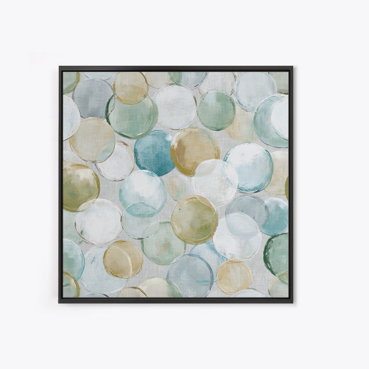 Soap Bubbles Rendered as Playful Abstract Circles Canvas Print, Laundry Room Art, Gallery Wall Prints, Living Room Decor, Clean, LRA-1x1-54